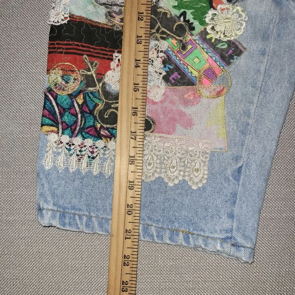 Its A Charlie Patchwork Long Denim Shorts Women's